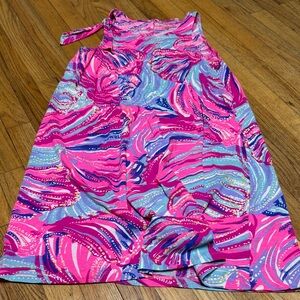 Vibrant Pink and Blue Patterned Dress